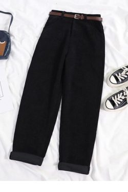 Dark Academia Clothing Corduroy Pants For Woman Elegant Retro High Waist Y2k Fashion 90s Lolita Fashion Cargo Pants For Ladies