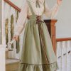 Dark Academia Clothing Long Midi Suspender Renaissance Skirt Girls Cottage Core Cute Lace Up High Waist Ruffle A Line Skirts