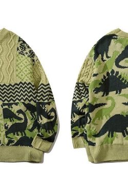Dinosaur Sweater Dinosaur Knitted Sweater Harajuku Sweatshirt Hip Hop Streetwear Sweater Unisex Sweater