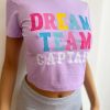 Dream Team Captain Pink Slogan Crop T Shirt