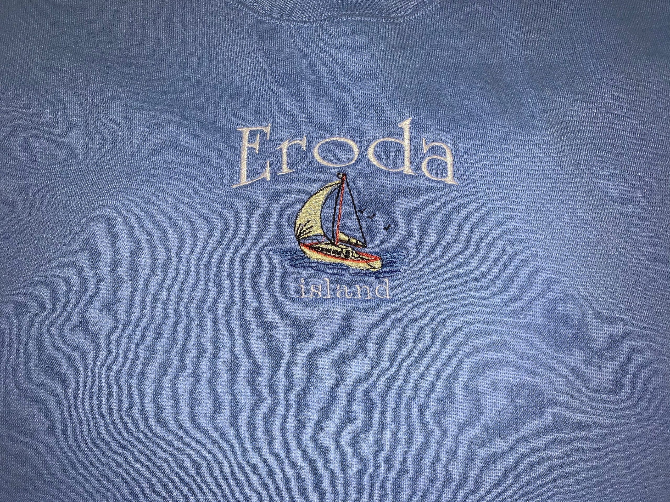 Eroda Island Vintage Tee Shirt Vintage Retro Boho Boat Island Harry