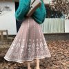 Fall Dark Academia Clothing Soft Knitted Wool Maxi Skirt For Women Korean Fashion Winter Casual Warm Long Edwardian Skirt