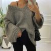 Fashion V Neck Sweater Woman Pullover Loose Casual Full Sleeve Knitted Jumper Female Autumn Winter Knitwear