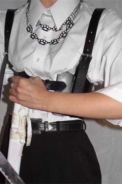 Faux Leather Buckle Corset Top In Black Accessories Belt Underbust Corset Belt For Women Mesh Corset Under Bust Waist Y2k Mesh Belt