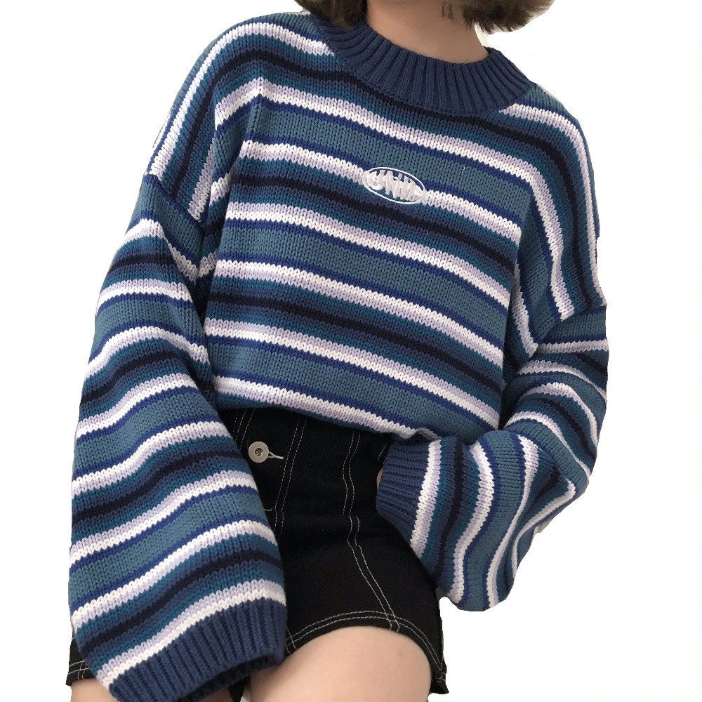 Female Harajuku Clothing For Women Loose Wild Striped Student Sweater Women's Sweaters Kawaii Ulzzang Pullover Jumper