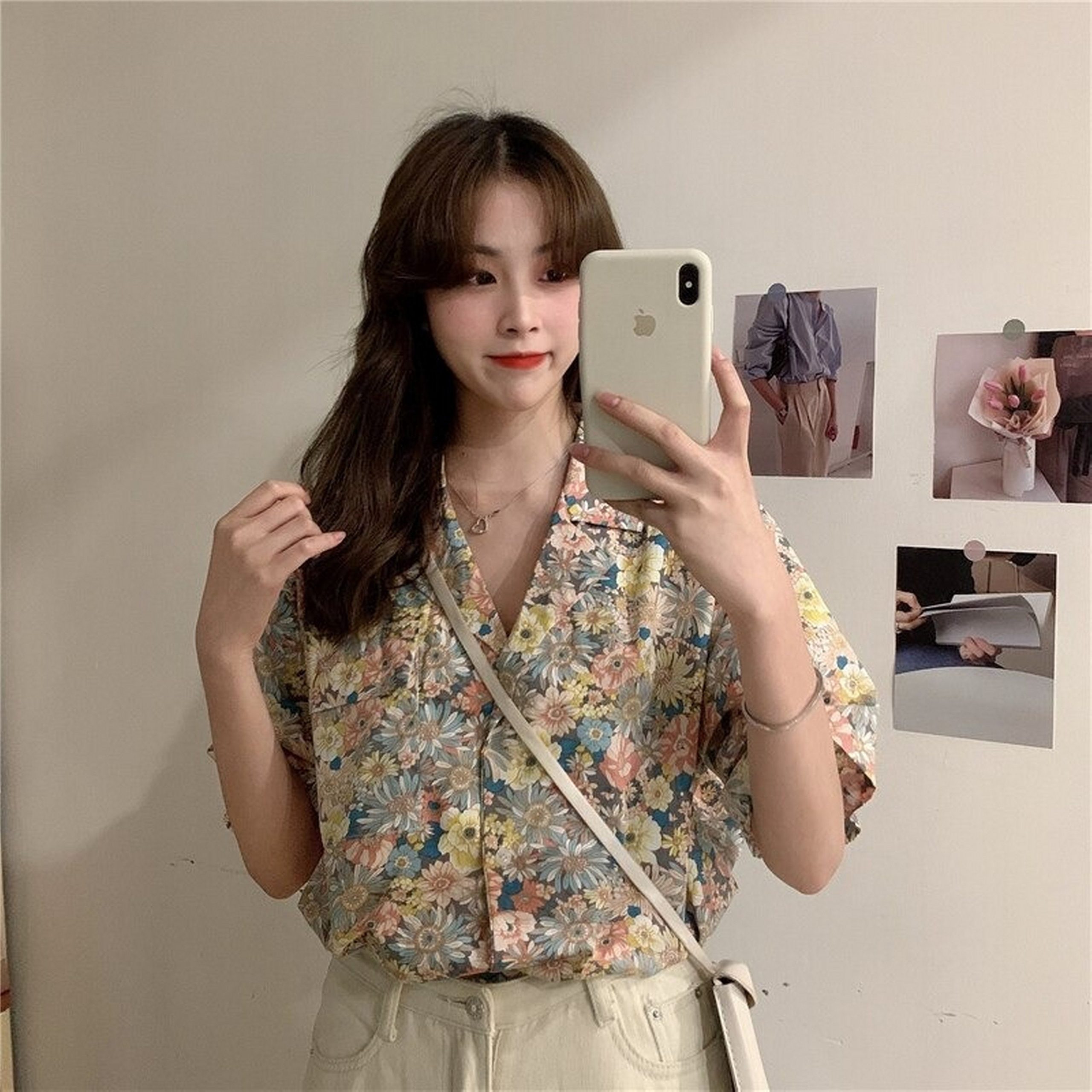 Floral Print Flower Pattern Chiffon Loose Short Sleeve Button Up Shirt Retro Vintage Trends Cute Aesthetic Fashion