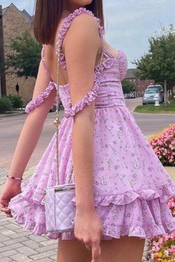 Floral Strap Princess Dress Sweet Princess Dress Fresh Cake Slip Dress Streetwear Y2k Dress Kawaii Dress Holiday Dress French Dress