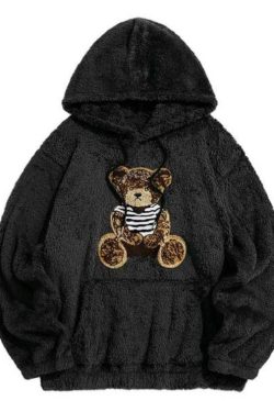 Fluffy Cozy Winter Baggy Warm Teddy Hoodie Jumper Pullover Sweatshirt Autumn Streetwear Streetstyle Fashion