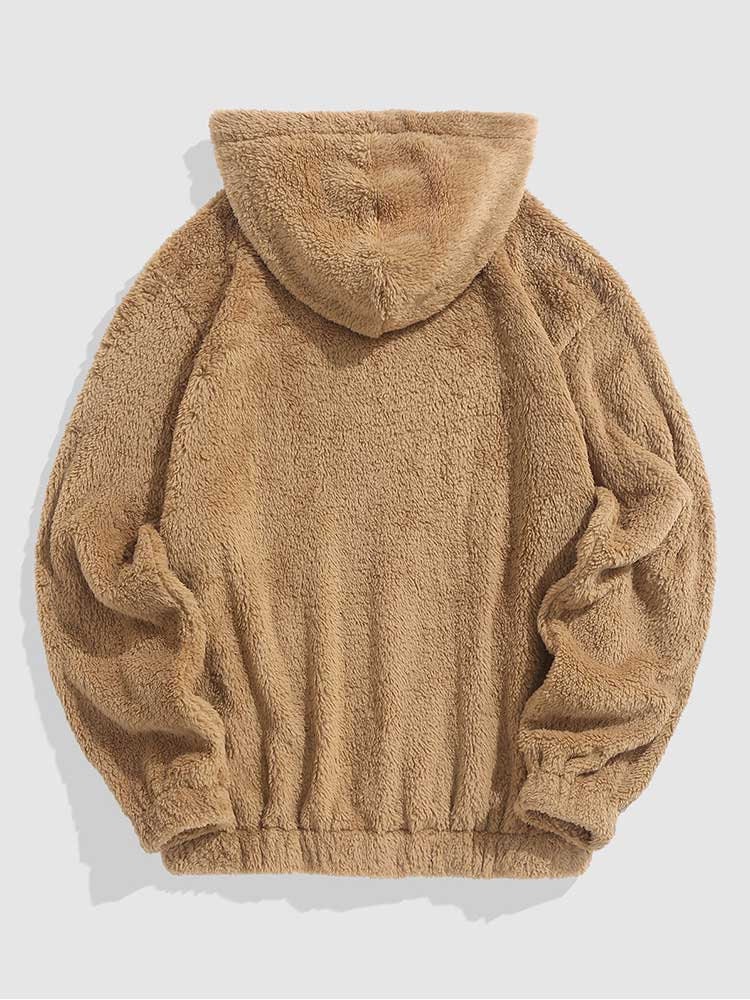 Fluffy Cozy Winter Baggy Warm Teddy Hoodie Jumper Pullover Sweatshirt Autumn Streetwear Streetstyle Fashion