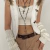 Fur Hooded Knit Cardigan 2000s Aesthetic Streetwear Harajuku Y2k Clothing Fall Winter Fashion