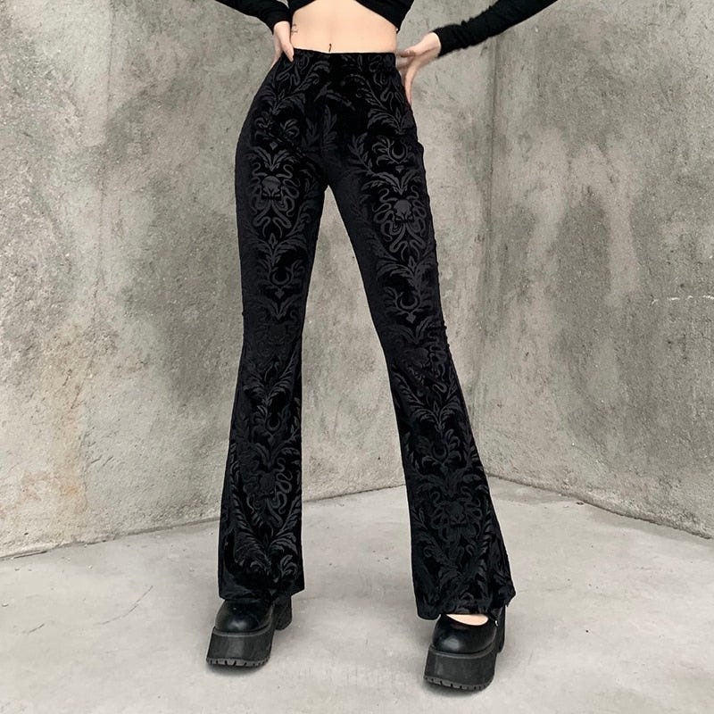 Go For It � Women's Retro Gothic High Waist Flared Pants
