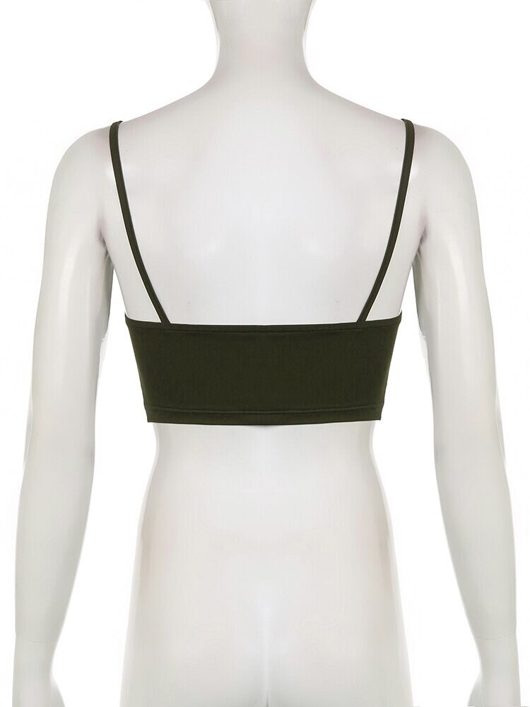 Green Aesthetic Backless Mesh Sleeveless Crop Top Trendy Clothes Streetwear Y2k Clothing