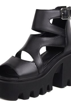 Grunge Sandals Block Heel Sandals Chunky Heels Block Heels Platform Heels Gothic Shoes Goth Shoes Chunky Heels