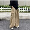 Harajuku Streetwear Khaki Cargo Pants Women Oversize Pockets Hip Hop Black Wide Leg Trousers For Female Korean Fashion