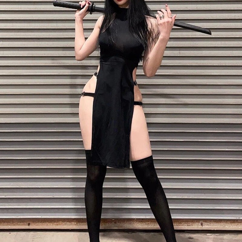 High Split Side Japanese Cosplay Dress Gothicwear Streetwear Harajuku Lolita Anime Cosplay