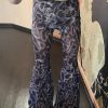 High Waist Flare Sleeve Mesh Pants Streetwear Gothic Egirl Punk Techwear Cyber Y2k