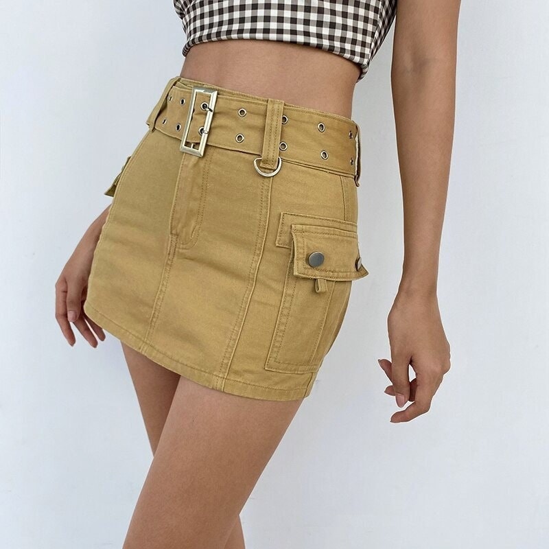 High Waist Retro Mini Aesthetic Skirt Trendy Clothes Y2k Clothing