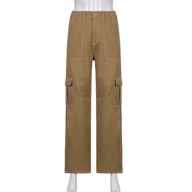 High Waisted Cargo Pants Streetwear Vintage Harajuku Korean Grunge Y2k