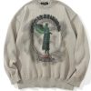 Hip Hop Knitted Men's Sweater Male Angel Lightning Printed Streetwear Harajuku Autumn Winter Oversized Casual Pullover Sweaters