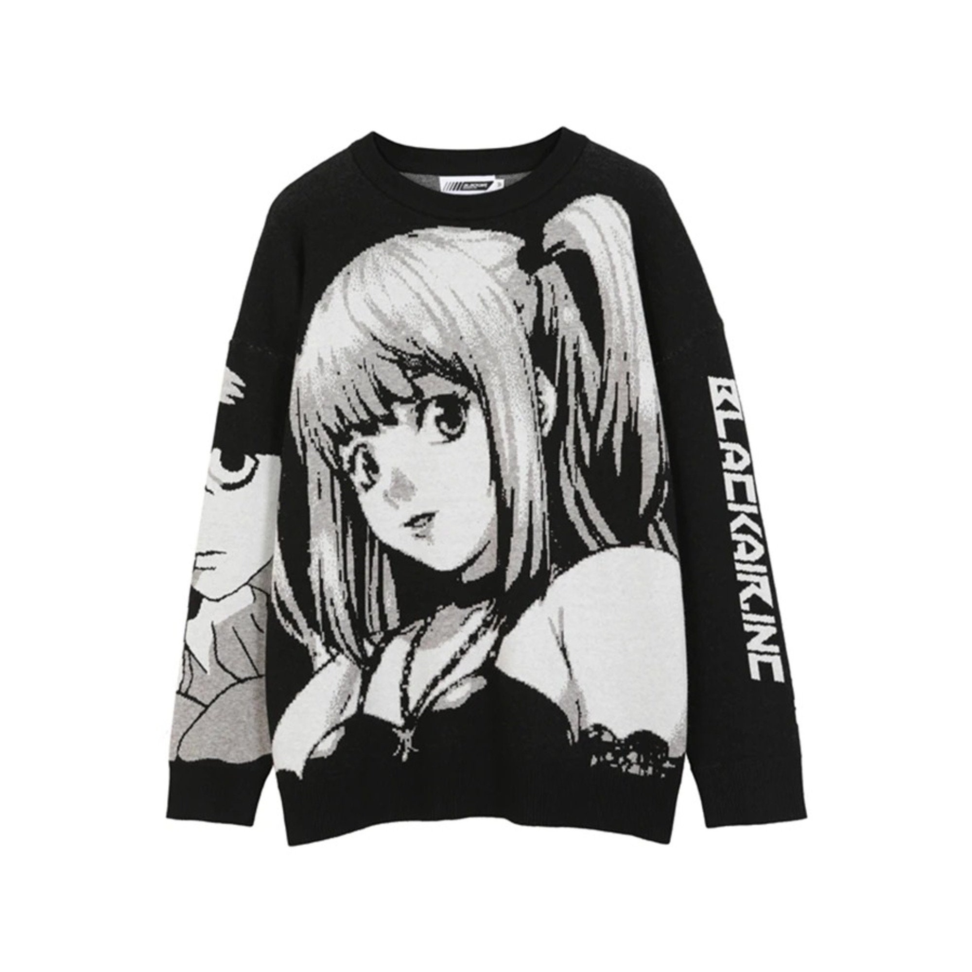 Hip Hop Streetwear Harajuku Sweater Vintage Japanese Style Anime Girl Knitted Cotton Pullover Sweaters Male Mens