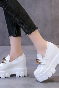 Hot Designer Female Penny Shoes Spring New Genuine Leather Ladies Lazy Shoes Student Platform Slip On Loafers For Women