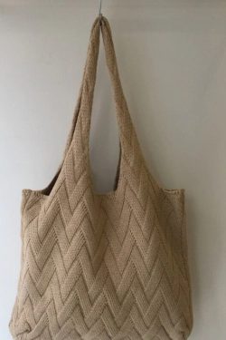 Huffman Knitted Bag Tote Crochet Minimalist Small Crochet Hand Best Gift Her Shopping Bag Leisure Large