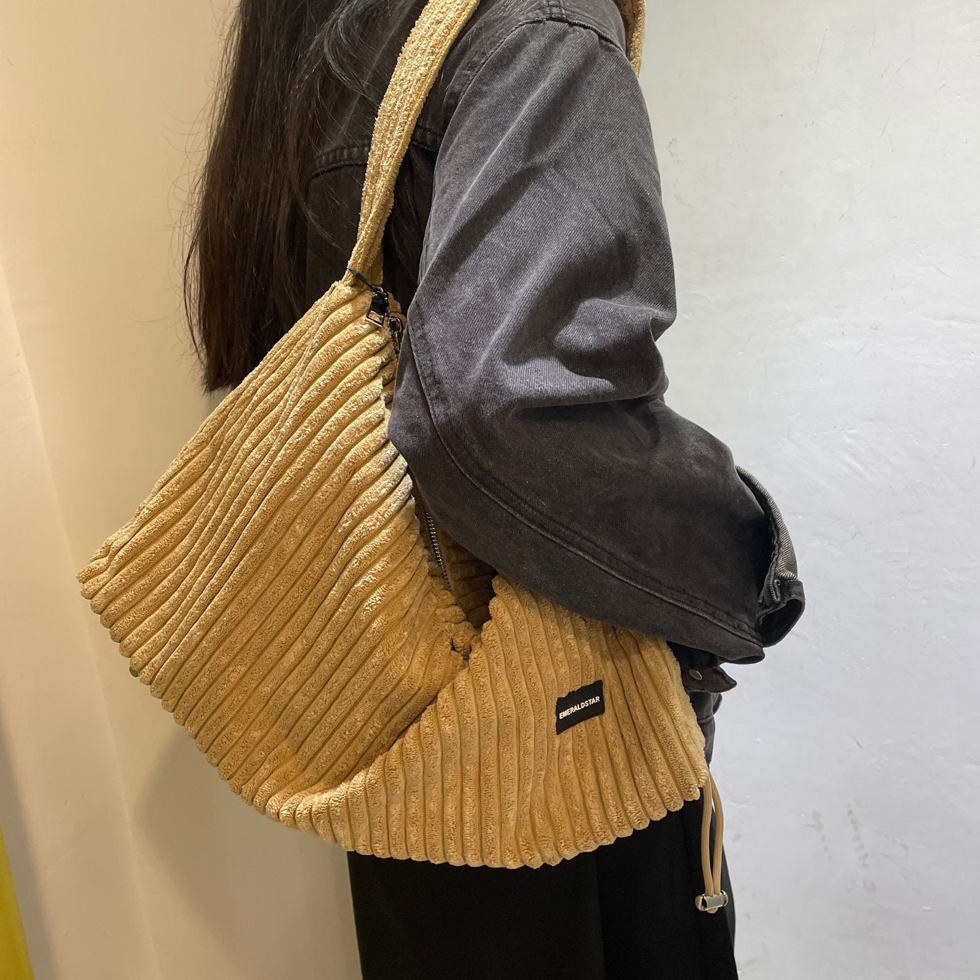 Huffmanx Corduroy Tote Bag Corduroy Shoulder Bag Corduroy Purse Women Vintage Bags Canvas Shoulder Bag Canvas Tote Best Gift For Her
