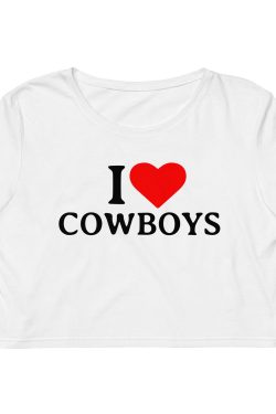 I Love Cowboys Aesthetic Baby Crop Top 2000s Inspired Tee Y2k Graphic T Shirt Iris Law Inspired
