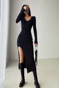 Imported Love � Sexy Slim Fit Side Slit French Sweater Dress