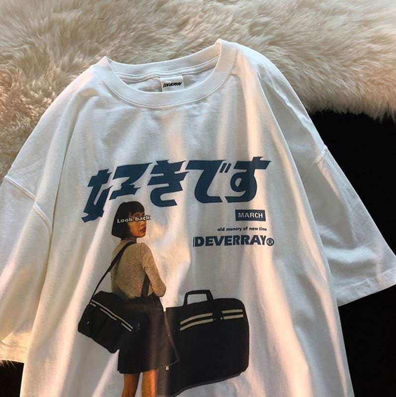 Japanese Girl Harajuku Y2k Anime Streetwear Graphic T Shirt Unisex
