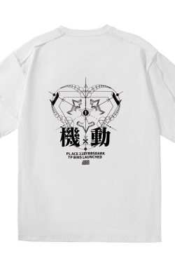Japanese Streetwear Beating Heart Graphic Tee Shirt Summer Cyberpunk Harajuku Urban Fashion Black Short Sleeve T Shirt