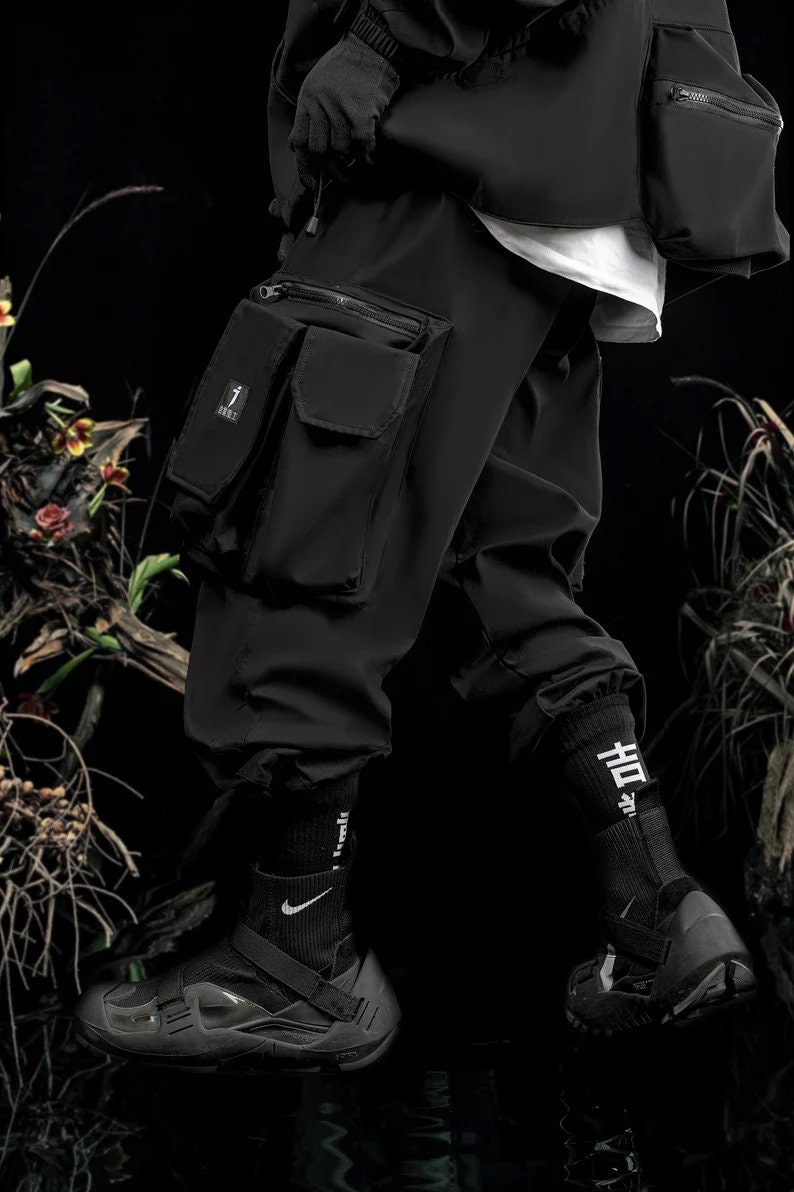Japanese Streetwear U12 Dark Shadow Wilderness Cargo Pants For Men Cyberpunk Techwear Fashion Relaxed Fit Black Joggers