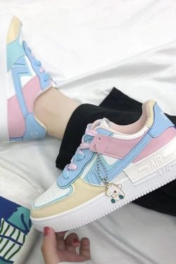 Kawaii Candy Color Canvas Sneakers Japanese Style Patchwork Women's Footwear Cute Girls' Lolita Shoes Stickers Zapatillas Mujer