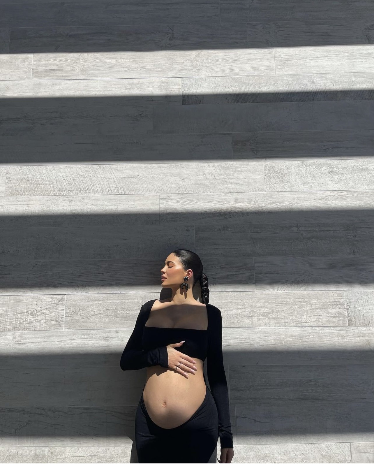 Kylie Jenner Maternity Inspired One Piece Black Cut Out Dress In Black Y2k Fashion