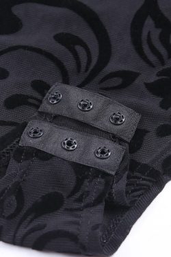 Lace Sheer Bodysuit & Black Mesh Bodysuit Sexy See Through Bodycon Gothic Lolita Egirl Patchwork
