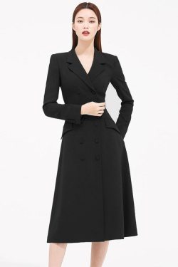 Ladies Vintage Long Coat Suit Collar Slim Fit Jacket Elegant Inspired Winter Coat Jacket For Casual And Formal Event Spring Autumn Season