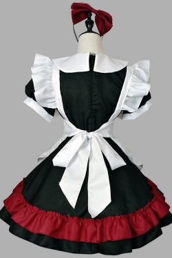 Large Size Halloween Skirt Maid Skirt Lolita Gothic Skirt Black And Red Maid Outfit Cos Anime Cosplay Costume