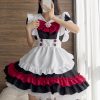Large Size Halloween Skirt Maid Skirt Lolita Gothic Skirt Black And Red Maid Outfit Cos Anime Cosplay Costume