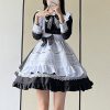 Long Sleeved Maid Costume Cosplay Costume Japanese Uniform Cute Dress Plus Size Maid Game Costume Halloween Dress