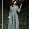 Medieval Inspired Long Cottagecore Dress Gunne Sax Dress French Romantic Victorian Dress Peter Pan Collar Lantern Sleeve Vintage Dress