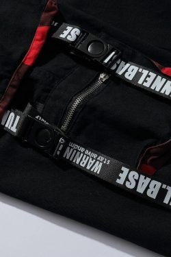 Men's Streetwear Black Cargo Joggers Urban Techwear Pants