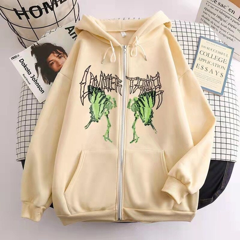Men Jacket Y2k Hoodie Butterfly Hoodie Skeleton Sweatshirt Women's Hoodie Hooded Sweatshirt Unisex Gothic Hoodie
