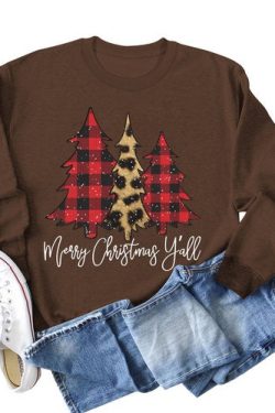 Merry Christmas Y'all Merry Christmas Y'all Crewneck Christmas Sweatshirt Christmas Spruce Shirt