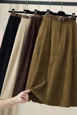 Midi Skirt Retro Dark Academia Clothing For Women