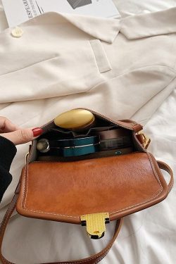 Mini Leather Shoulder Bag Small Crossbody Minimalist Solid Color Phone Messenger Bag Women Square