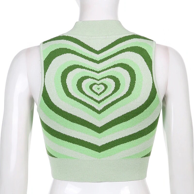 Monte Heart Knitted Y2k Vest Top