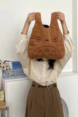 Multi Color Cartoon Totoro Tote Bag Eco Shopping Tote Casual Shoulder Studio Ghibli Style Canvas Picnic Work School