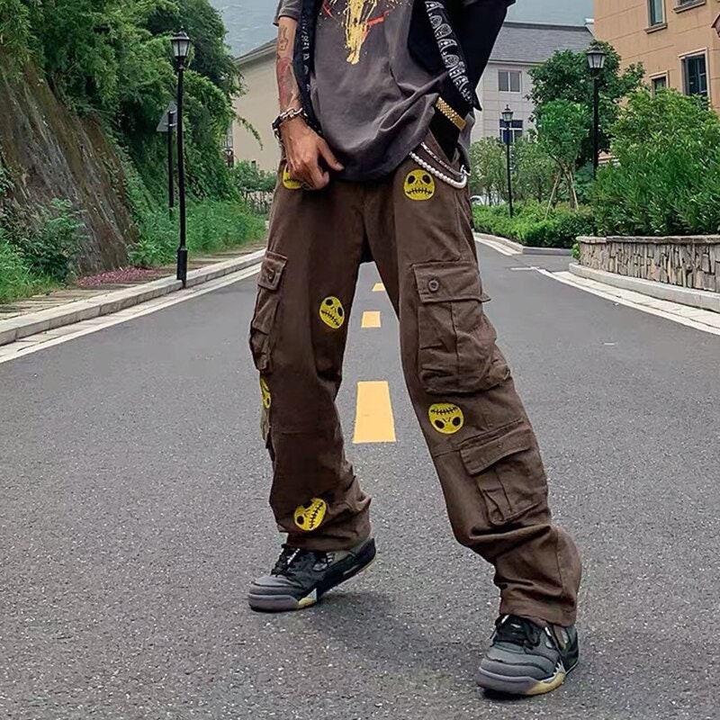 Multi Pocket Overalls For Men And Women Straight High Street Oversize Cargo Pants Harajuku Loose Casual Trousers