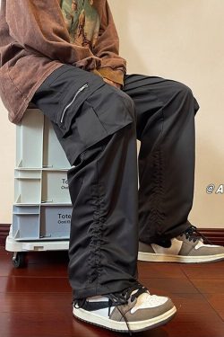 New Autumn Men's Loose Straight Cargo Pants Waterproof Multiple Pocket Tactical Pants Men Casual Pants Outdoor Military Trousers