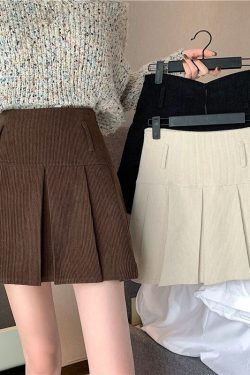 New Dark Academia Clothing Corduroy Skirt For Ladies Cottagecore Clothing Y2k Skirt Light Academia Corduroy Fabric Mini Skirt For Woman